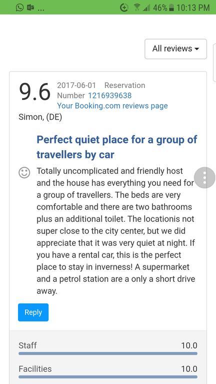 Jane'S Villa Free Parking Inverness Dış mekan fotoğraf